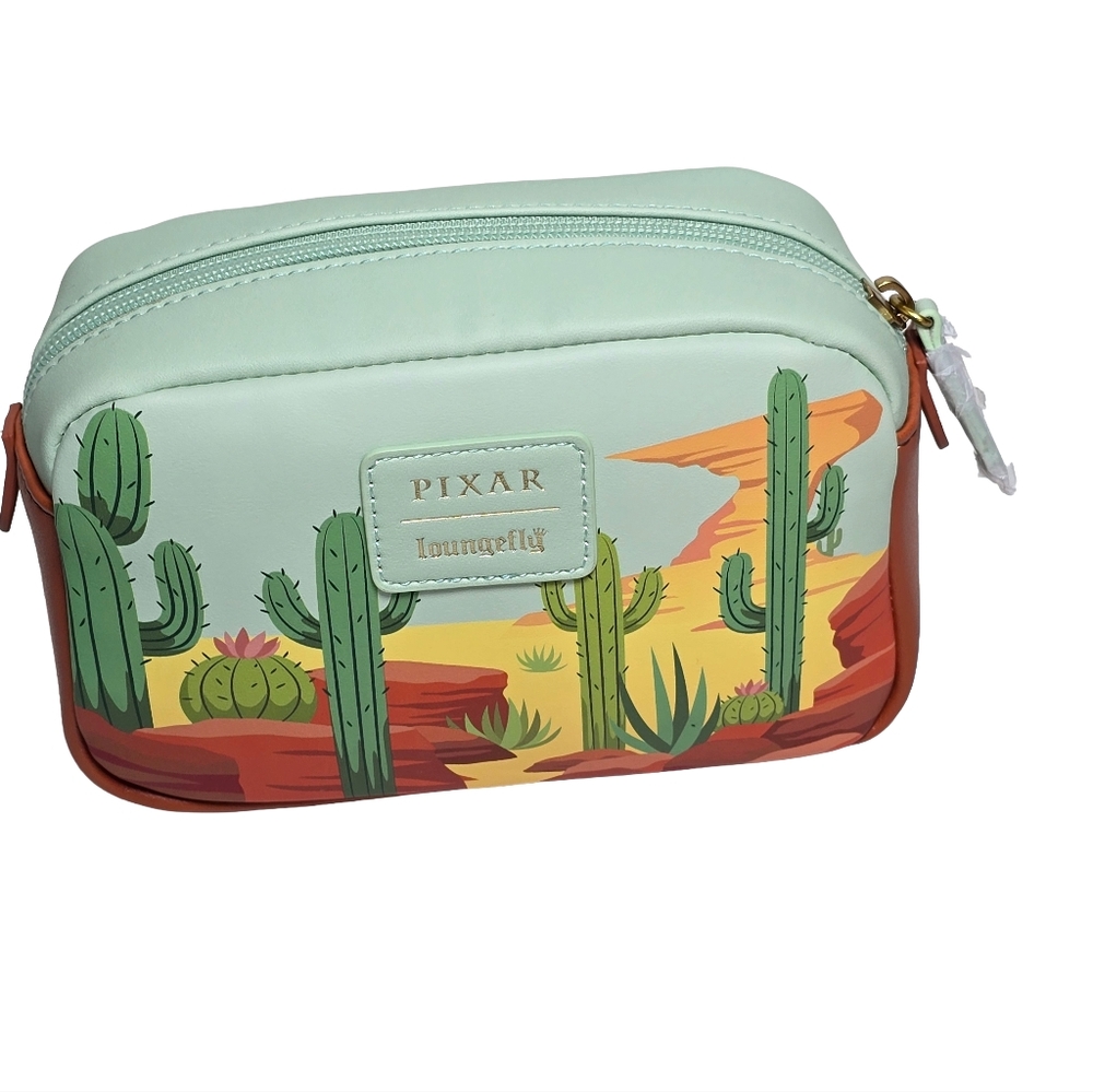 Loungefly Disney Pixar Cars Lightning McQueen Mater Cosmetic Makeup Bag NWT - Picture 3 of 4